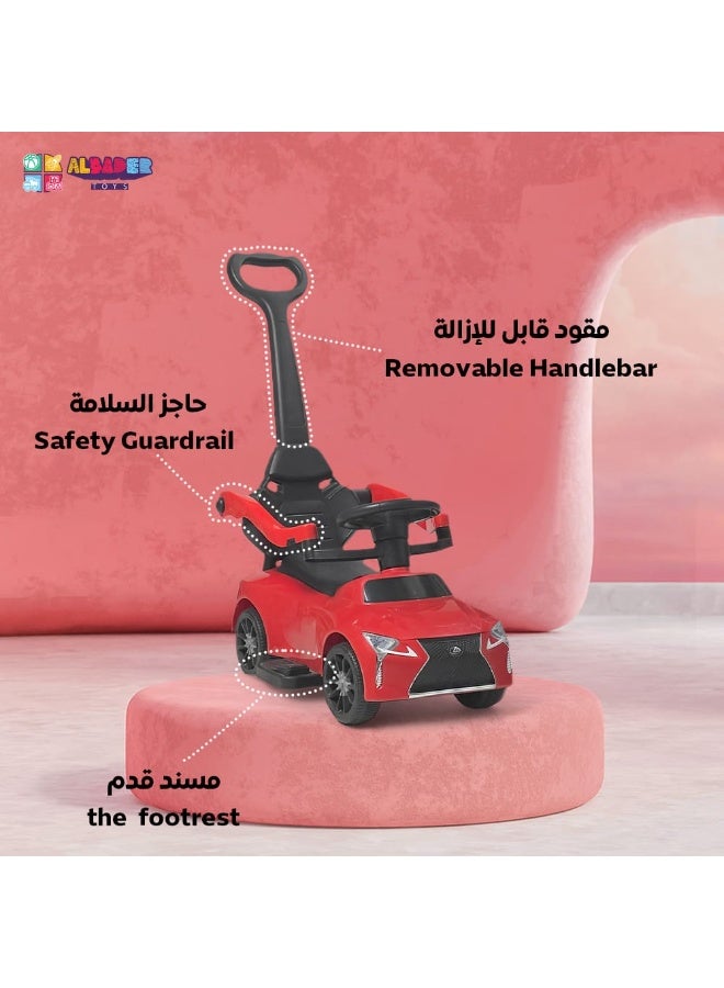 AL BADER 3-In-1 Ride On Car For Kids With Safety Bar & Push Handle - Image 3